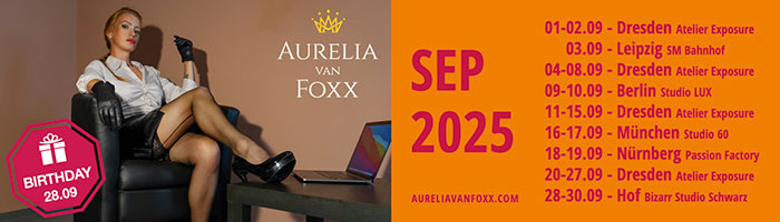 Tourdaten September 2025 von Aurelia van Foxx
