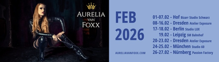 Tourdaten
            Februar 2026 von Aurelia van Foxx